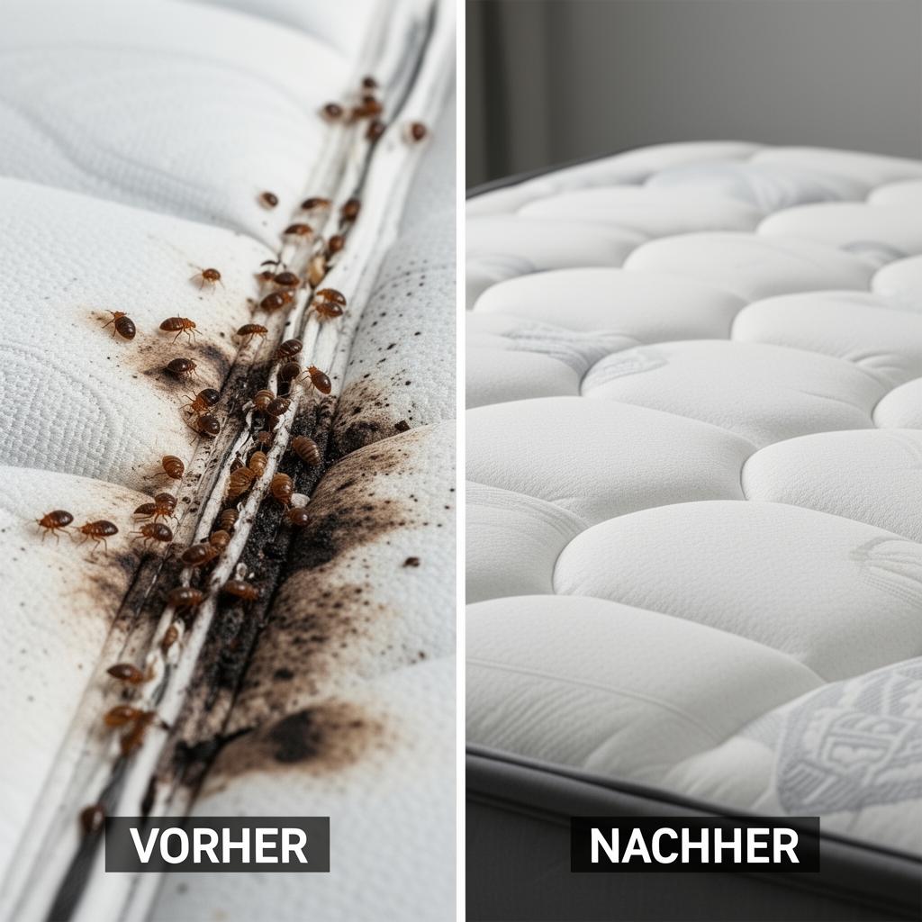 Vorher und Nachher: Bettwanzen-Befall